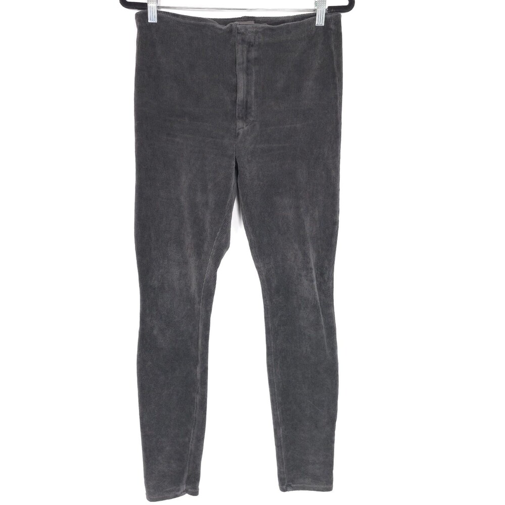 MOTHER The Looker Corduroy Skinny Pants 29 Gray Stretch Women High Rise USA MADE